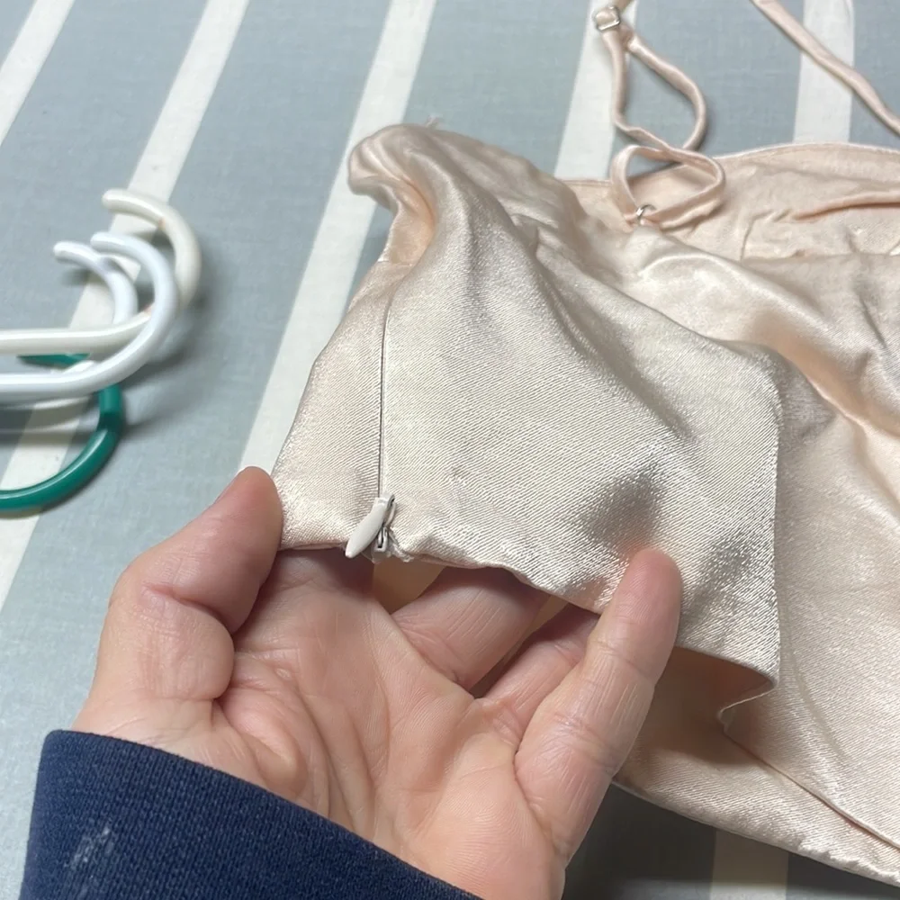 Zara pale pink satin crop top - Picture 4 of 6